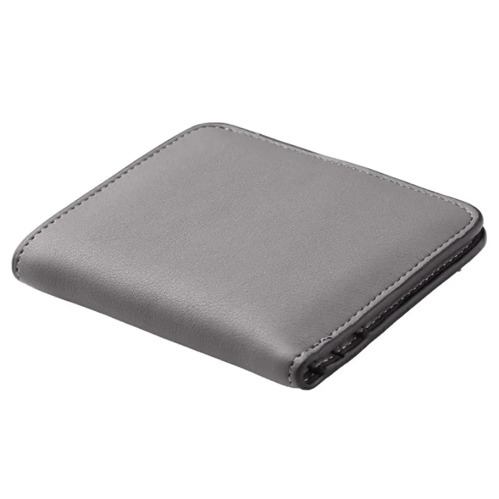 Gray Leather Compact Wallet